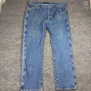 Wrangler Jeans Mens 42x32 Cowboy Cut Blue Denim Pants George Straight Western
